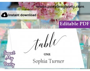 Calligraphy Escort Cards template printable,Place Cards template, (27)